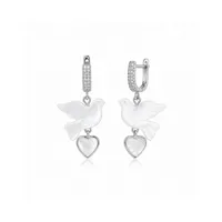Сережки "Silver Heart Горлиця" - Медсплав, Полімерна глина - арт. 3783941051 - Le'Perle - мініатюра 1