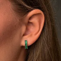 Сережки "Green Gia" - Медсплав, Фіаніт - арт. LE-1788950045485 - Le'Perle - мініатюра 1