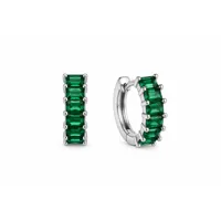 Сережки "Green Gia" - Медсплав, Фіаніт - арт. LE-1788950045485 - Le'Perle - мініатюра 2