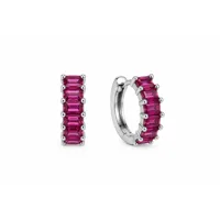Сережки "Pink Gia" - Медсплав, Фіаніт - арт. LE-1788950382115 - Le'Perle - мініатюра 2