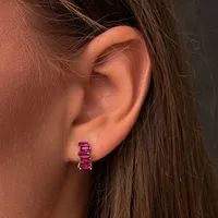 Сережки "Rose Gia" - Медсплав, Фіаніт - арт. LE-1788951169088 - Le'Perle - мініатюра 1