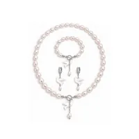 Сет "Silver Горлиця" - Річкові Перлини, Полімерна глина - арт. 8946458953 - Le'Perle - мініатюра 1