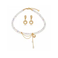 Сет "Fabulous Chic" - Медсплав, Ювелірне скло - арт. LE-1768848608900 - Le'Perle - мініатюра 1