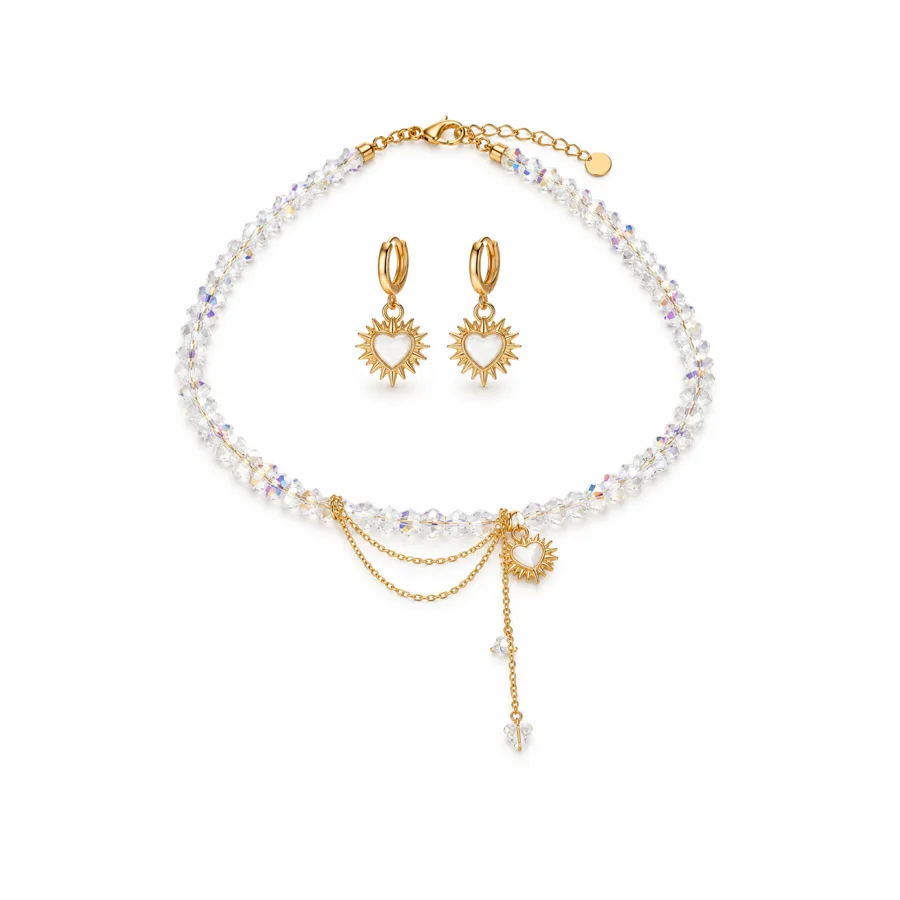 Сет "Fabulous Chic" - Медсплав, Ювелірне скло - арт. LE-1768848608900 - Le'Perle - фото 1
