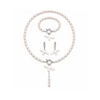 Сет "Steel Pearl Горлиця" - Медсплав, Річкові Перлини, Полімерна глина - арт. LE-1765274121183 - Le'Perle - мініатюра 1