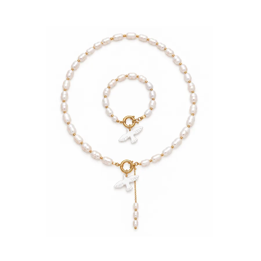 Сет “Pearl Горлиця” - Медсплав, Річкові Перлини, Полімерна глина - арт. 8582168654 - Le'Perle - фото 1