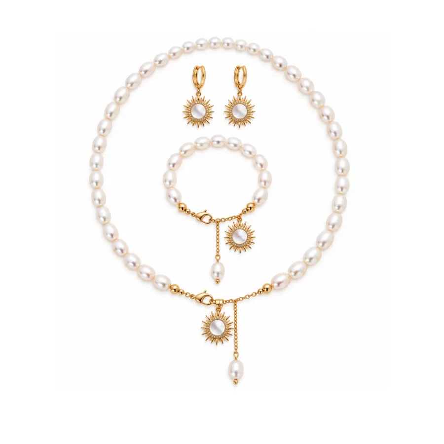 Сет “Сонячна Lilly” - Річкові Перлини - арт. LE-1789219423638 - Le'Perle - фото 1