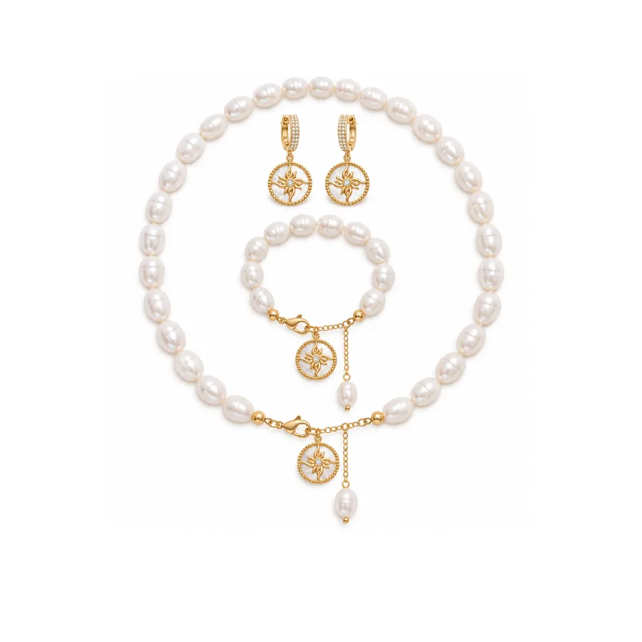 Сет “Lilly Eliza” - Річкові Перлини - арт. LE-1789219627567 - Le'Perle - фото 1