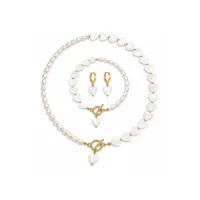 Сет “Gold Vita” - Медсплав, Річкові Перлини, Перламутрові Серця - арт. 5537127053 - Le'Perle - мініатюра 1