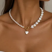 Сет “Gold Vita” - Медсплав, Річкові Перлини, Перламутрові Серця - арт. 5537127053 - Le'Perle - мініатюра 2