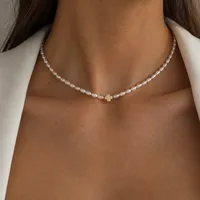 Кольє "Gold Clover" - Річкові Перлини - арт. 1586498421 - Le'Perle - мініатюра 1
