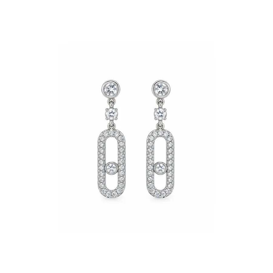 Сережки "Kristina" - Медсплав, Фіаніт, Циркон - арт. LE-1791991127849 - Le'Perle - фото 1