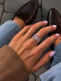 Каблучка "Pink Luna" - Медсплав, Фіаніт, Циркон - арт. LE-1792050809862 - Le'Perle - мініатюра 2
