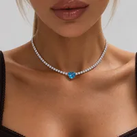 Кольє"Blue Dot" - Медсплав, Фіаніт, Циркон - арт. LE-1792053252106 - Le'Perle - мініатюра 2