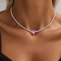 Кольє "Pink Dot"  - Медсплав, Фіаніт, Циркон - арт. LE-1792053548354 - Le'Perle - мініатюра 1