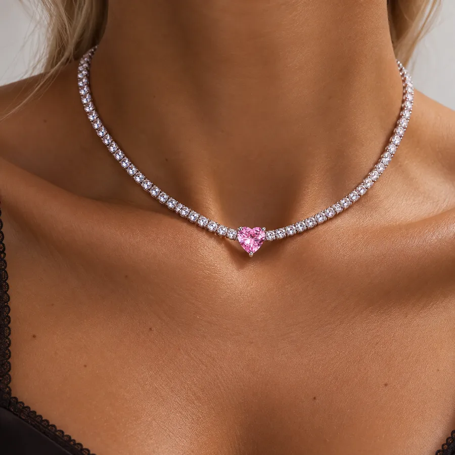 Кольє "Pink Dot"  - Медсплав, Фіаніт, Циркон - арт. LE-1792053548354 - Le'Perle - фото 1