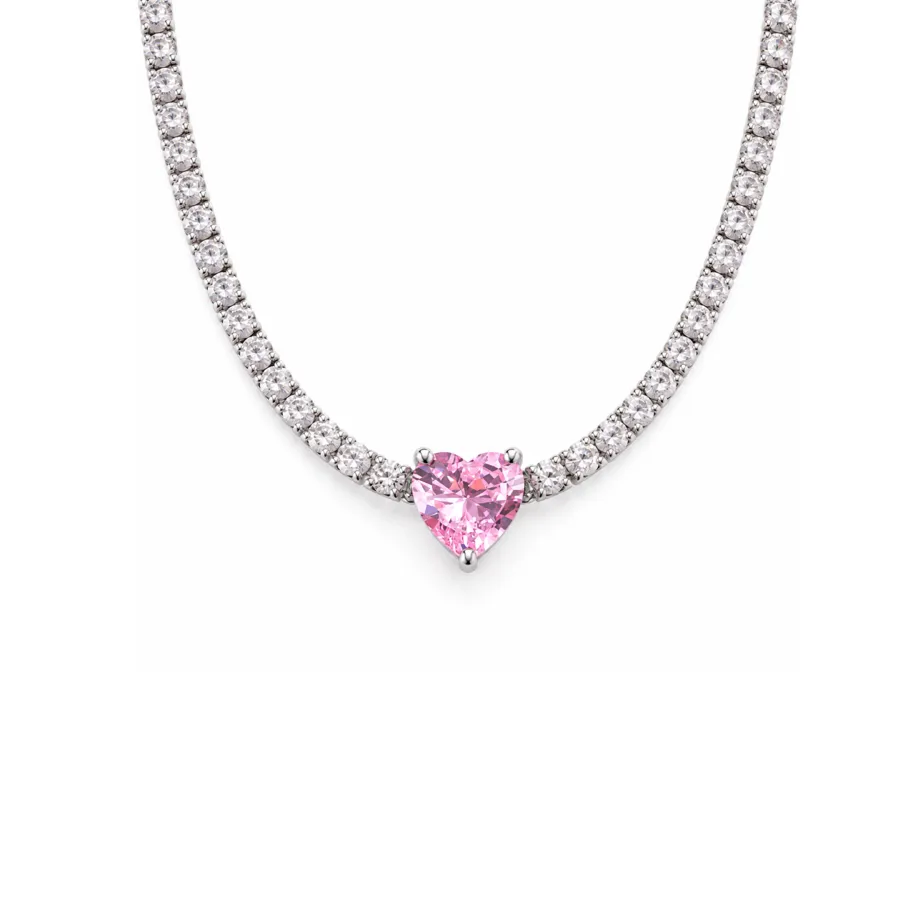 Кольє "Pink Dot"  - Медсплав, Фіаніт, Циркон - арт. LE-1792053548354 - Le'Perle - фото 3