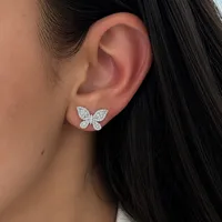 Сережки "Crystal Fly" - Медсплав, Фіаніт, Циркон - арт. LE-1792054039370 - Le'Perle - мініатюра 2