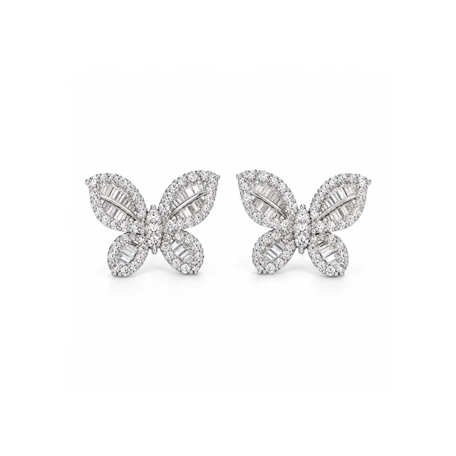 Сережки "Crystal Fly" - Медсплав, Фіаніт, Циркон - арт. LE-1792054039370 - Le'Perle - фото 1