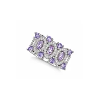 Каблучка "Purple Luna" - Медсплав, Фіаніт, Циркон - арт. LE-1792055802036 - Le'Perle - мініатюра 1