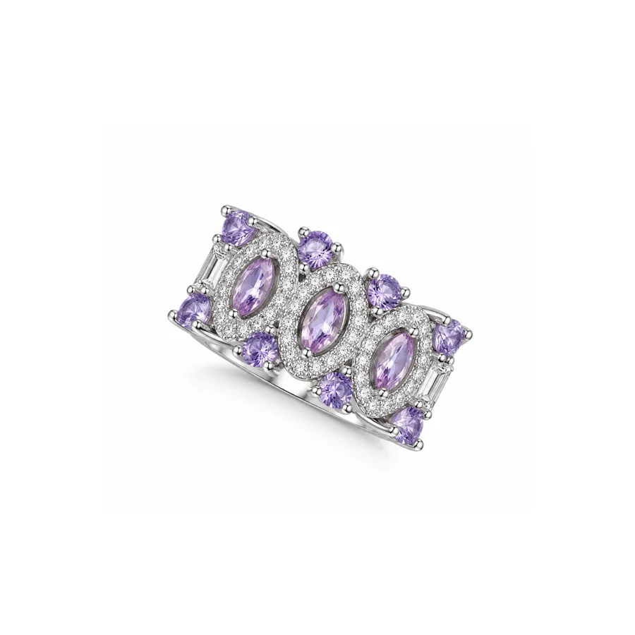 Каблучка "Purple Luna" - Медсплав, Фіаніт, Циркон - арт. LE-1792055802036 - Le'Perle - фото 1