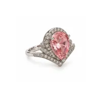 Каблучка "Pink Princess" - Медсплав, Фіаніт, Циркон - арт. LE-1792750689104 - Le'Perle - мініатюра 1