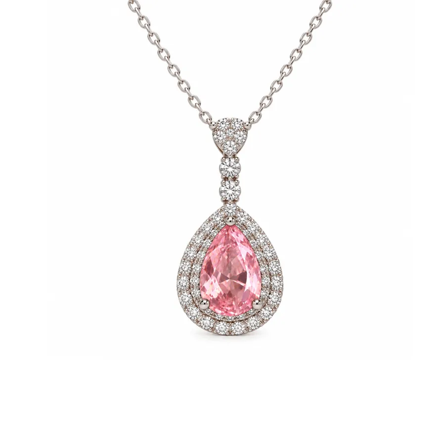 Кольє "Pink Princess" - Медсплав, Фіаніт, Циркон - арт. LE-1792750769052 - Le'Perle - фото 2