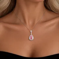 Кольє "Pink Princess" - Медсплав, Фіаніт, Циркон - арт. LE-1792750769052 - Le'Perle - мініатюра 1