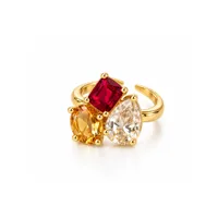 Каблучка "Gold Color" - Медсплав, Фіаніт, Циркон - арт. LE-1792751746728 - Le'Perle - мініатюра 1
