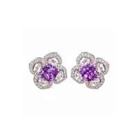 Сережки "Iris Bloom" - Медсплав, Фіаніт, Циркон - арт. LE-1792752662153 - Le'Perle - мініатюра 1
