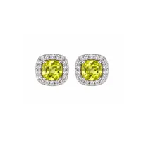 Сережки "Lime Svitlo" - Медсплав, Фіаніт, Циркон - арт. LE-1792753511573 - Le'Perle - мініатюра 2