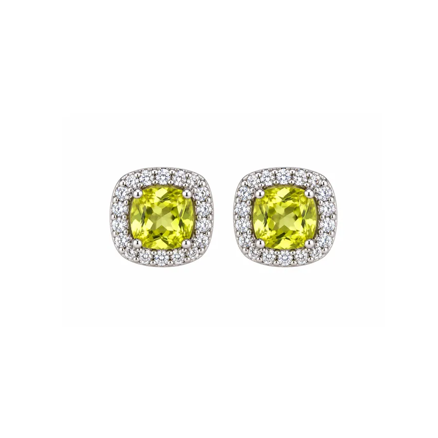 Сережки "Lime Svitlo" - Медсплав, Фіаніт, Циркон - арт. LE-1792753511573 - Le'Perle - фото 2