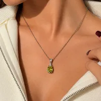 Кольє "Lime Crystal" - Медсплав, Фіаніт, Циркон - арт. LE-1792759831451 - Le'Perle - мініатюра 1