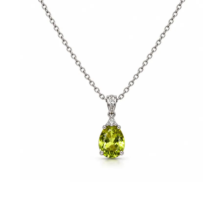 Кольє "Lime Crystal" - Медсплав, Фіаніт, Циркон - арт. LE-1792759831451 - Le'Perle - фото 2