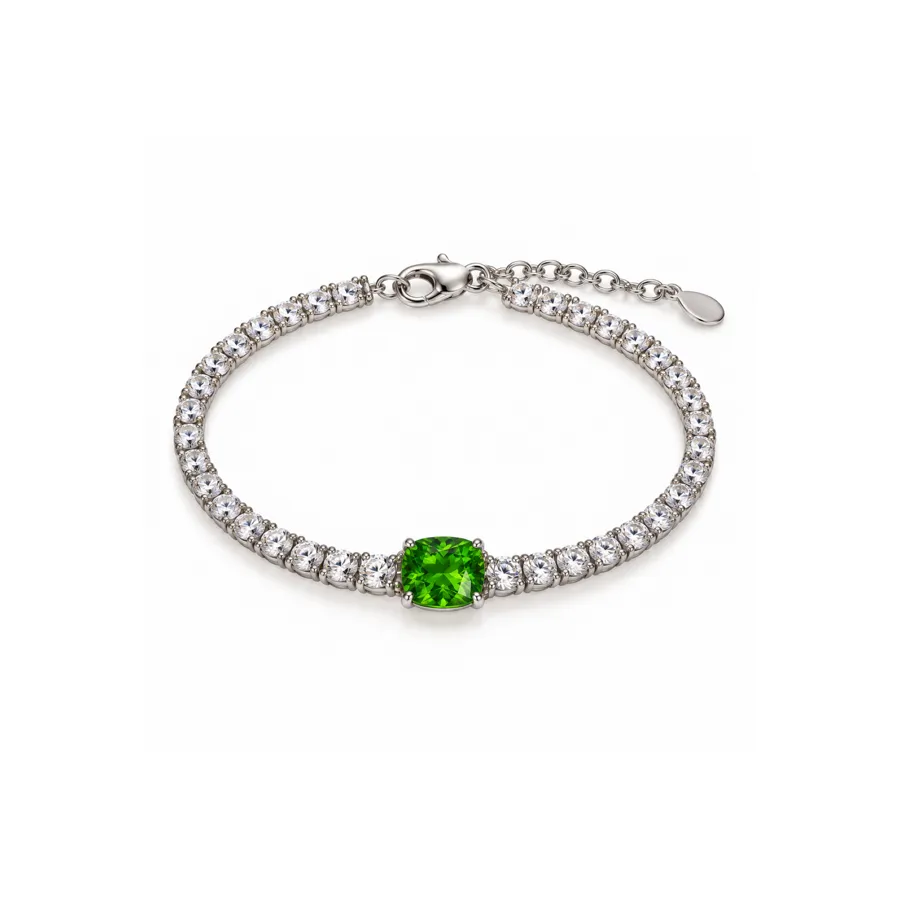 Браслет "Green Crystal" - Медсплав, Фіаніт, Циркон - арт. LE-1792760145368 - Le'Perle - фото 1