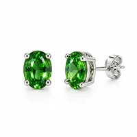 Сережки "Green Crystal" - Медсплав, Фіаніт, Циркон - арт. LE-1792761504414 - Le'Perle - мініатюра 2