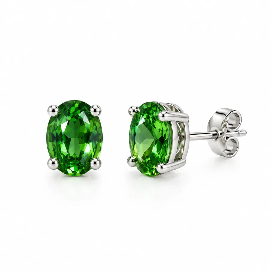 Сережки "Green Crystal" - Медсплав, Фіаніт, Циркон - арт. LE-1792761504414 - Le'Perle - фото 2