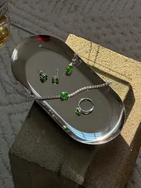 Кольє "Green Crystal" - Медсплав, Фіаніт, Циркон - арт. LE-1792761901382 - Le'Perle - мініатюра 4