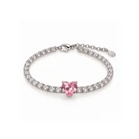 Браслет "Pink Dot" - Медсплав, Срібне Покриття, Фіаніт, Циркон - арт. LE-1792763264235 - Le'Perle - мініатюра 1