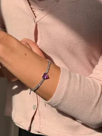 Браслет "Pink Dot" - Медсплав, Срібне Покриття, Фіаніт, Циркон - арт. LE-1792763264235 - Le'Perle - мініатюра 3