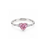 Каблучка "Pink Dot" - Медсплав, Срібне Покриття, Фіаніт, Циркон - арт. LE-1792764306658 - Le'Perle - мініатюра 1