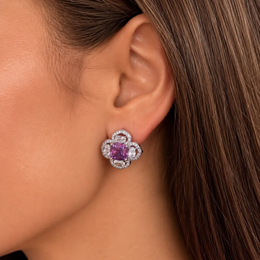 Сет "Iris Bloom" - Медсплав, Фіаніт, Циркон - арт. LE-1792828022673 - Le'Perle - фото 3