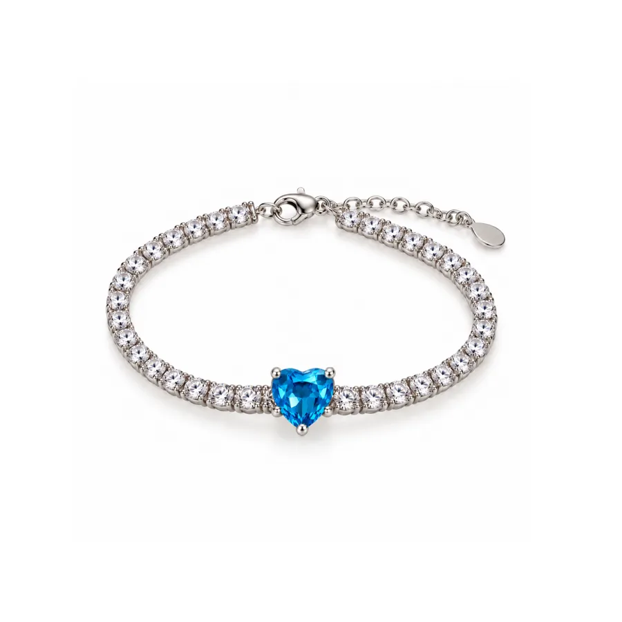 Сет "Blue Dot" - Медсплав, Срібне Покриття, Фіаніт, Циркон - арт. LE-1792824401048 - Le'Perle - фото 3