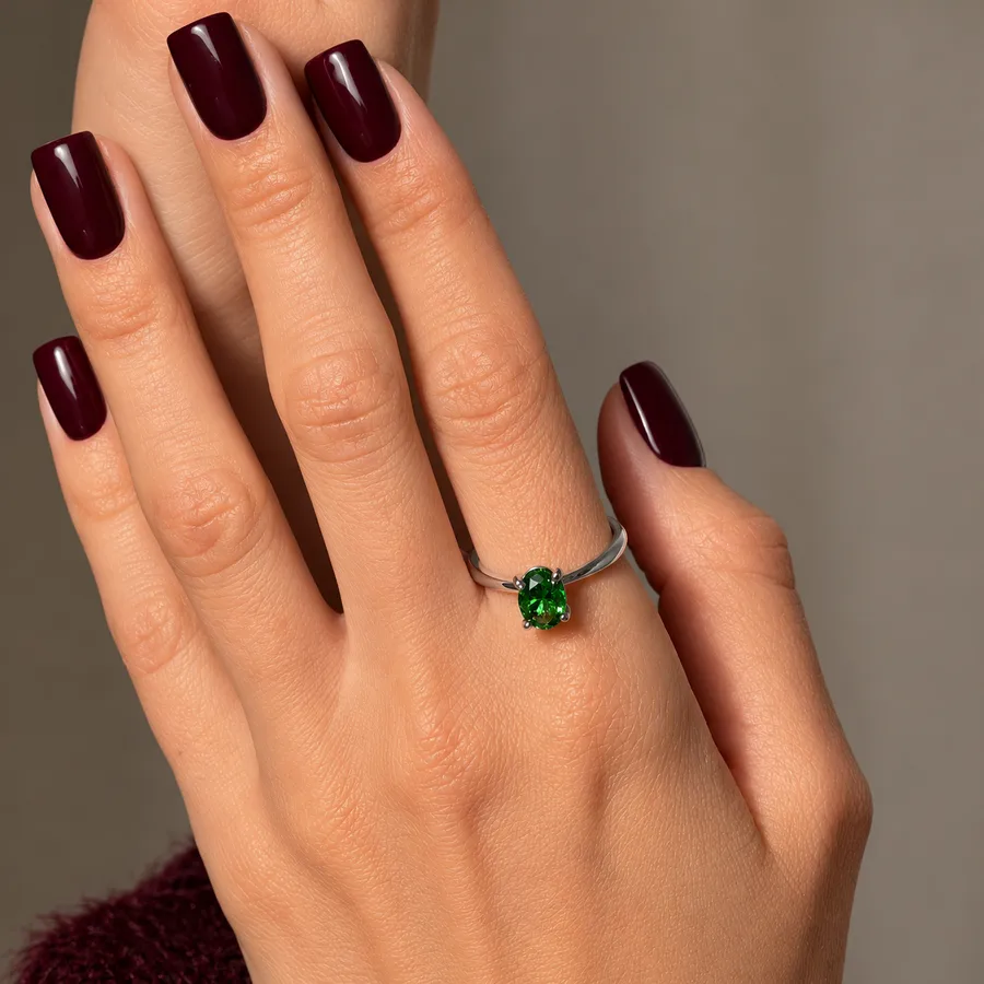 Каблучка "Green Crystal" - Медсплав, Фіаніт, Циркон - арт. LE-1792825184709 - Le'Perle - фото 2