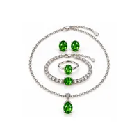 Сет "Green Crystal" - Медсплав, Фіаніт, Циркон - арт. LE-1792825527631 - Le'Perle - мініатюра 1
