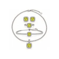 Сет "Lime Svitlo" - Медсплав, Фіаніт, Циркон - арт. LE-1792827460558 - Le'Perle - мініатюра 1
