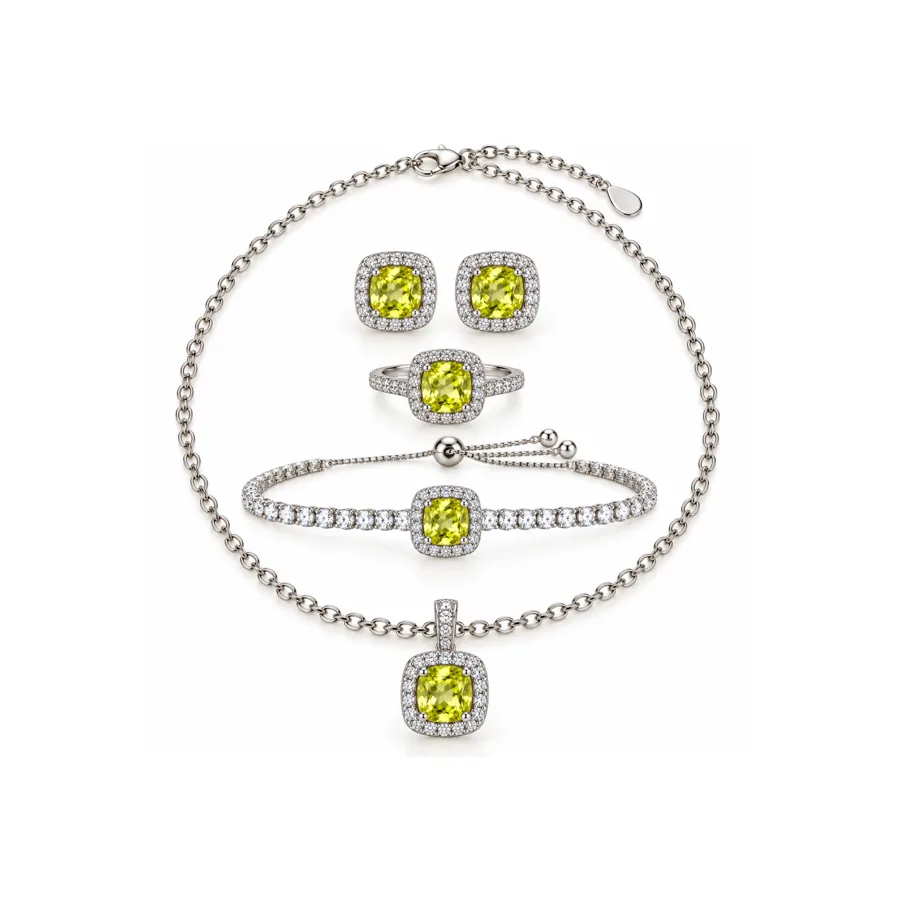 Сет "Lime Svitlo" - Медсплав, Фіаніт, Циркон - арт. LE-1792827460558 - Le'Perle - фото 1