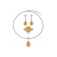 Сет "Yellow Princess" - Медсплав, Фіаніт, Циркон - арт. LE-1792828255628 - Le'Perle - мініатюра 1