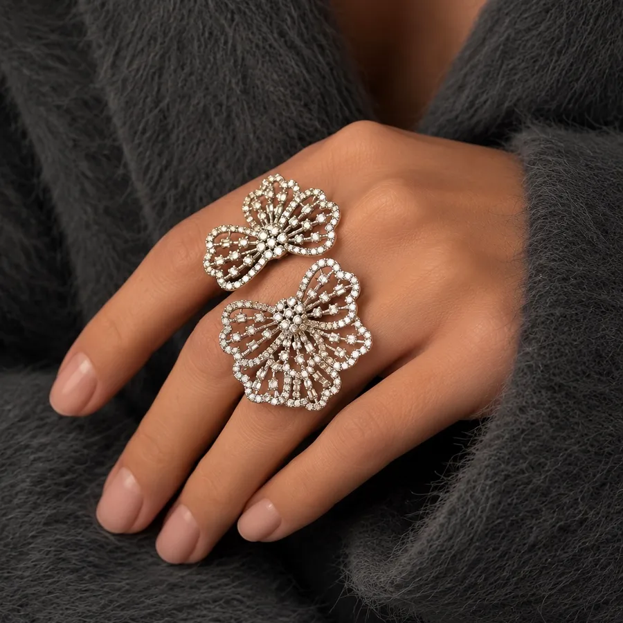 Каблучка "Stylet" - Медсплав, Фіаніт, Циркон - арт. LE-1792933279981 - Le'Perle - фото 1