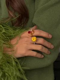 Каблучка "Sunny Crystal" - Медсплав, Фіаніт, Циркон - арт. LE-1792938034357 - Le'Perle - мініатюра 2